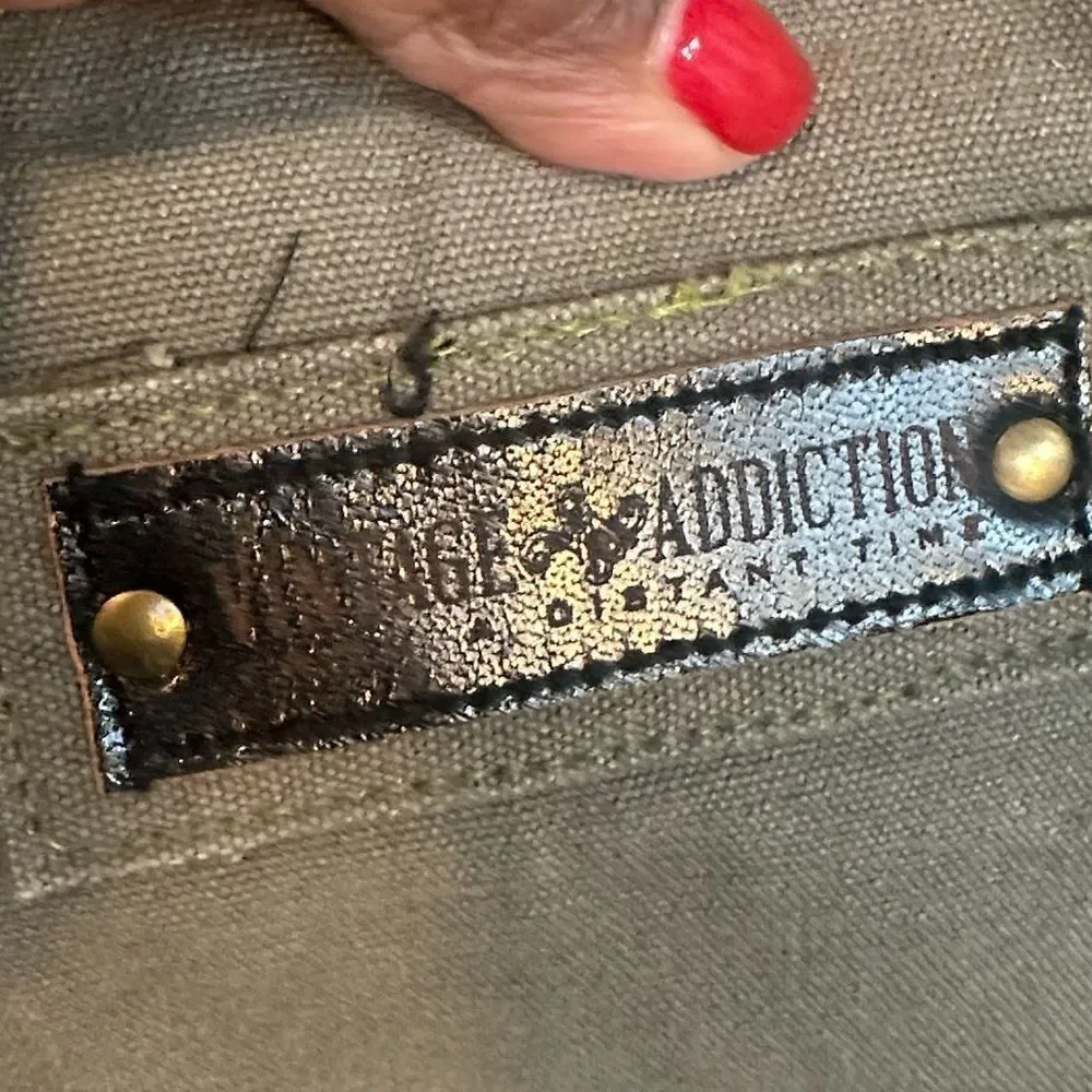 Vintage Addiction Canvas & Leather Tote Bag